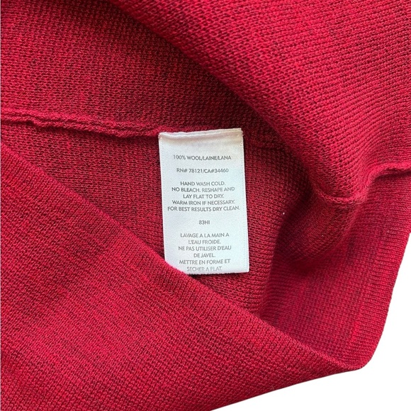 Eileen Fisher Merino Wool Sleeveless Top Sweater Women's Large Red Italian Yarn - Picture 4 of 4
